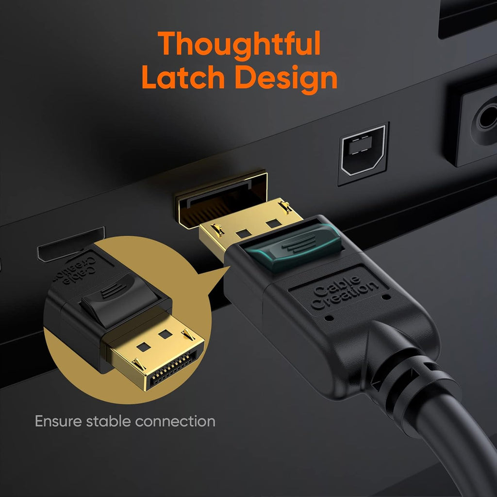 Displayport Cable [10Ft/3M], 4K DP Cable 1.2 Male to Male Support 4K@60Hz, 2K@144Hz Compatible with Computer, Desktop, Laptop, PC, Monitor, Projector,2Pack/Black