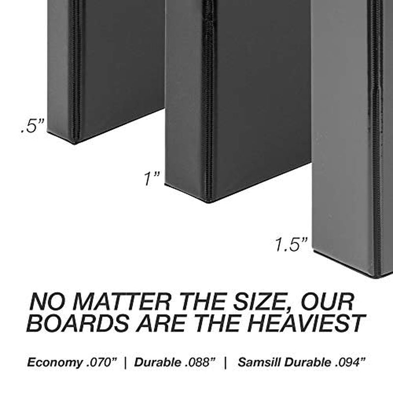 Durable 1 Inch D Ring Black Binder/Customizable Clear View Binder/Bulk Binder 12 Pack/Black 3 Ring Binder/One Inch Binder